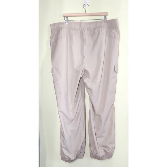 Old Navy Quick Dry High-Waist Cargo Joggers Womens XXL Beige Ankle Zip Sporty - Picture 4 of 10